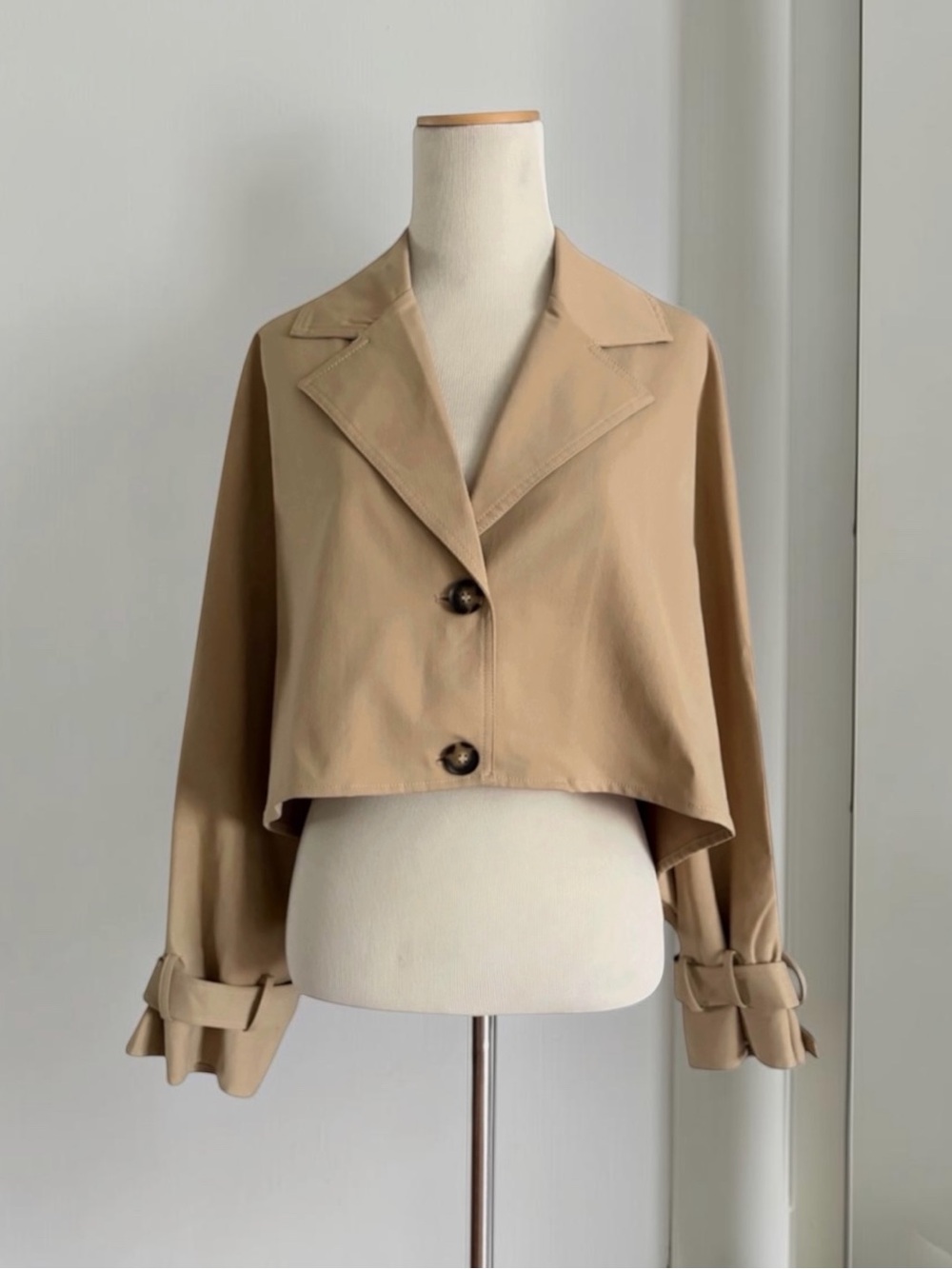 House of Harlow 1960 Beige Cropped Trench Coat One Size NWT